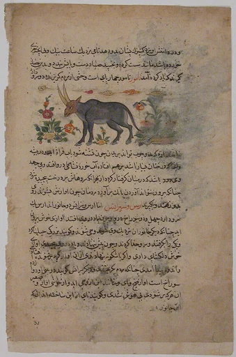 "Steinbok", Folio from a Dispersed Nuzhatnama-i ‘A’a’i of Shahmardan ibn Abi’l Khayr
