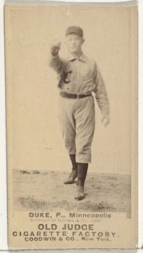 Martin F. "Duck" Duke, Pitcher, Minneapolis, from the Old Judge series (N172) for Old Judge Cigarettes