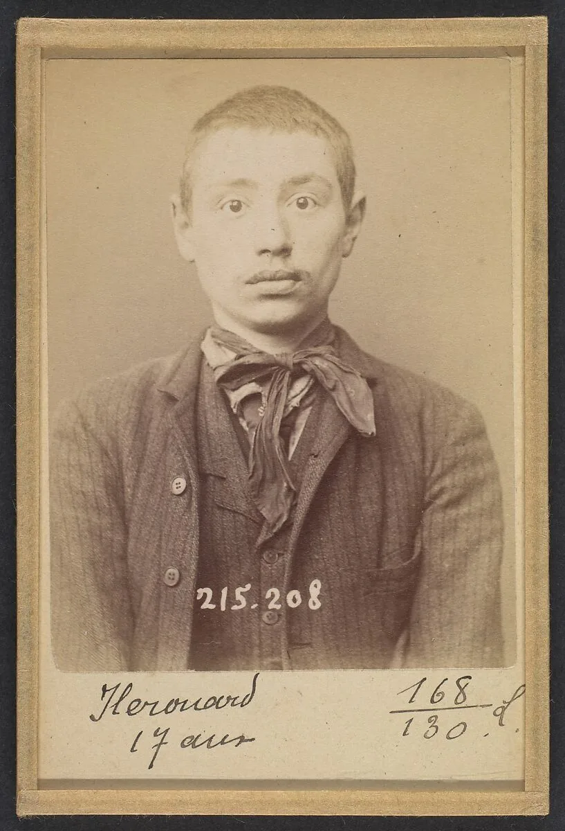 Herouard. Henri. 17 ans, né à Paris XVIIe. Serrurier. Anarchiste. 6/3/94. — Alphonse Bertillon