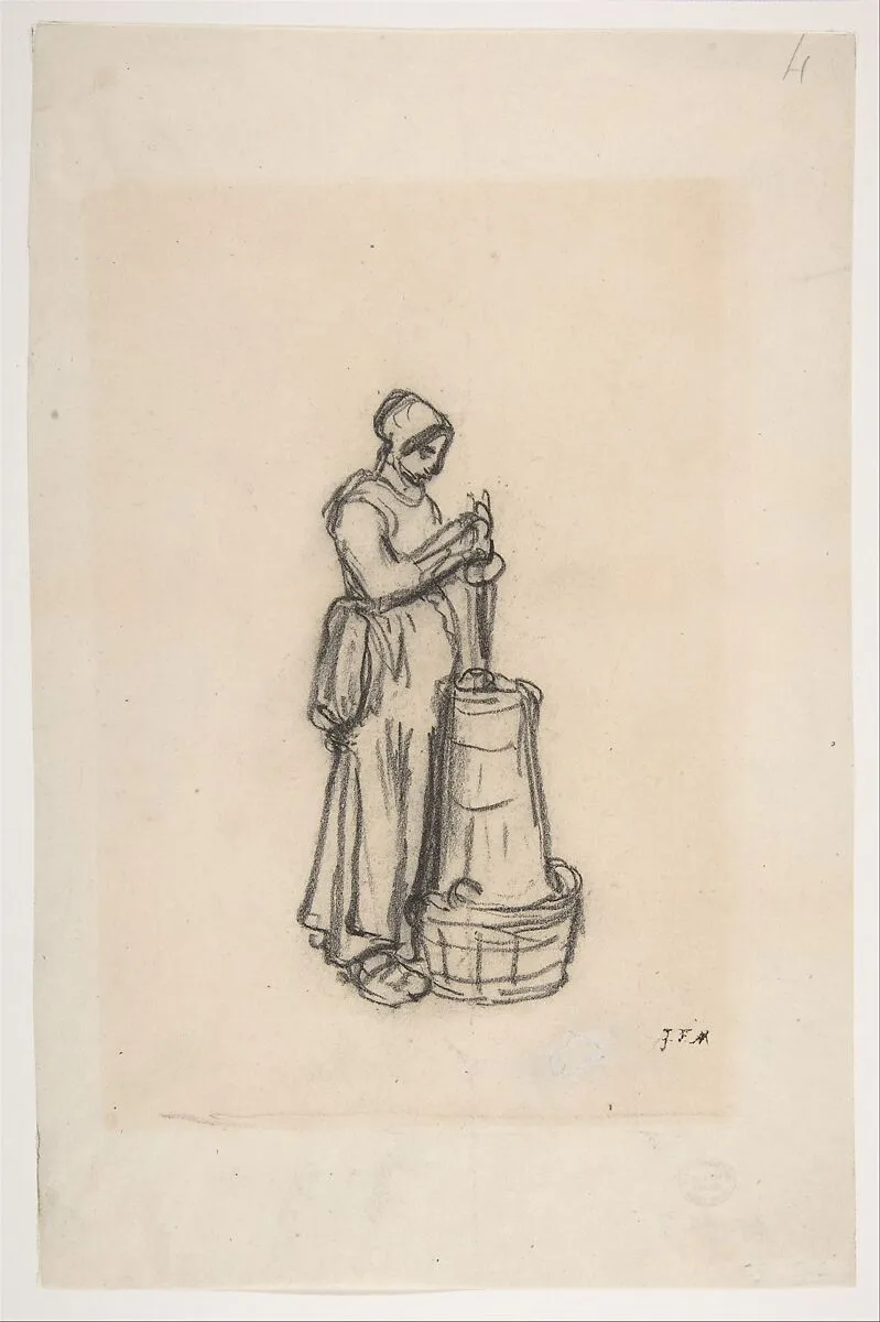 Woman with a Churn — Jean-François Millet