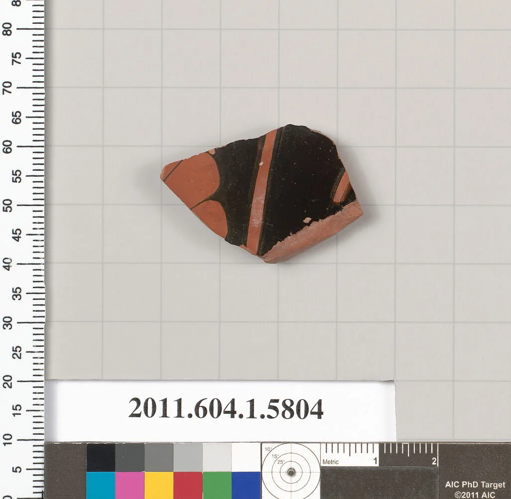 Terracotta fragment of a kylix: eye-cup (drinking cup) — Epeleios Painter