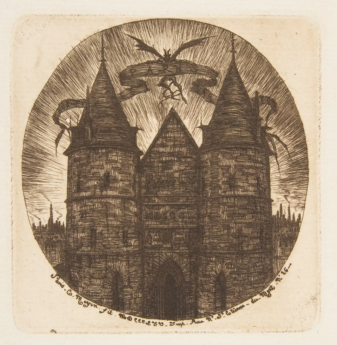 The Old Entrance to the Palais de Justice, Paris — Charles Meryon