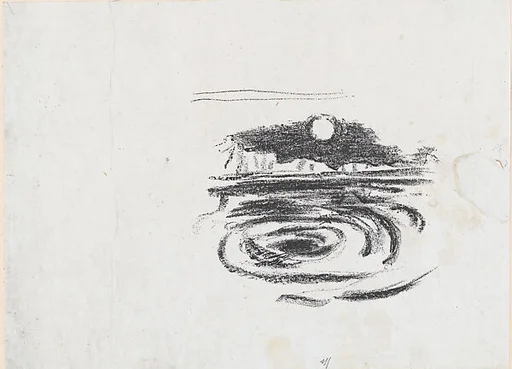 Proof for landscape, from a book of poems by Paul Verlaine titled "Parallèlement"