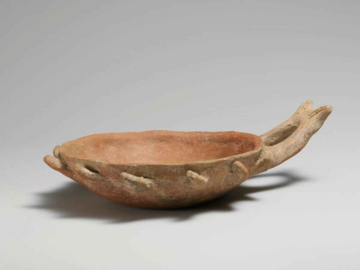 Terracotta bowl with handle — Unknown