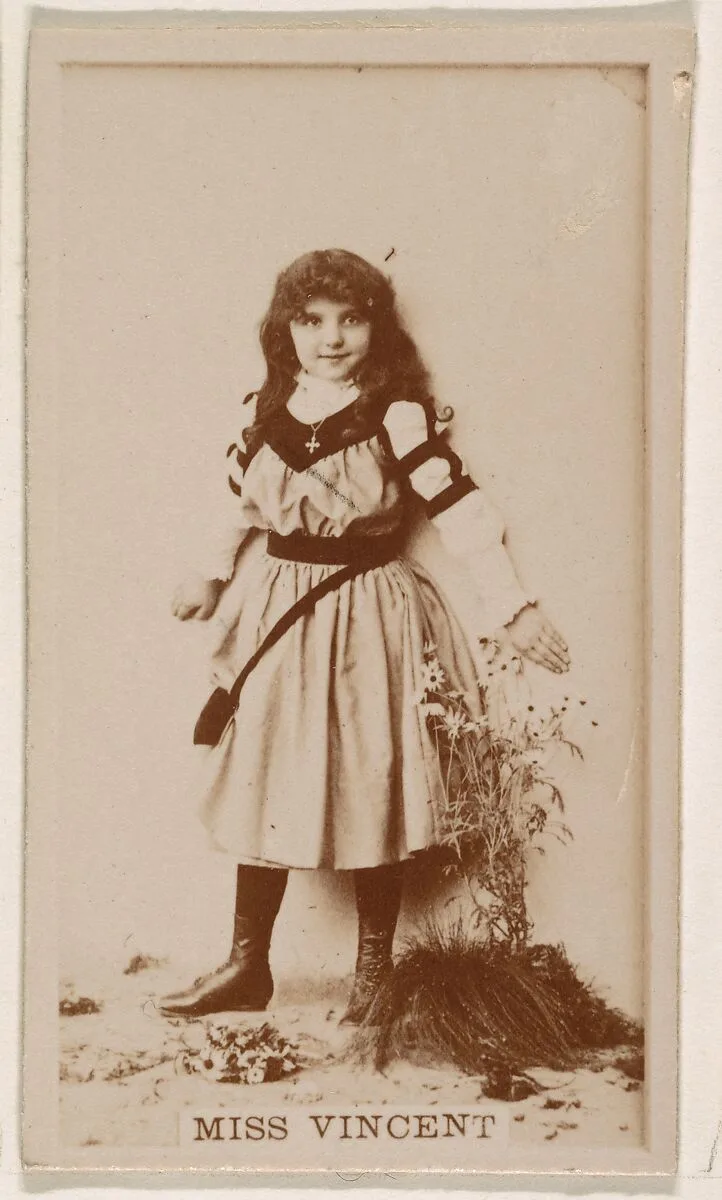 Miss Vincent, from the Actresses series (N245) issued by Kinney Brothers to promote Sweet Caporal Cigarettes — Kinney Brothers Tobacco Company