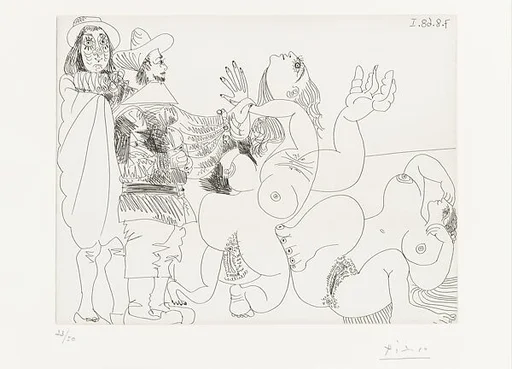 Young Nobleman with a Reiter and Two Female Nudes, from 347 Suite