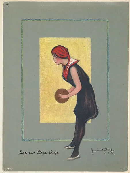 Basketball Girl, from the series "Hamilton King Girls" (T7, Type 6), issued by Turkish Trophies Cigarettes — Hamilton King|Turkish Trophies Cigarettes