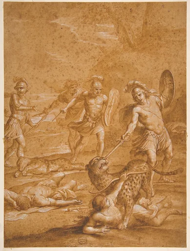 The Shipwrecked Alphone Rescues Lisamante from a Panther