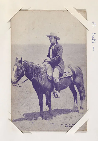 An Indian Lookout on the Front from Indians and Western Historical Scenes series (W417) — Unknown