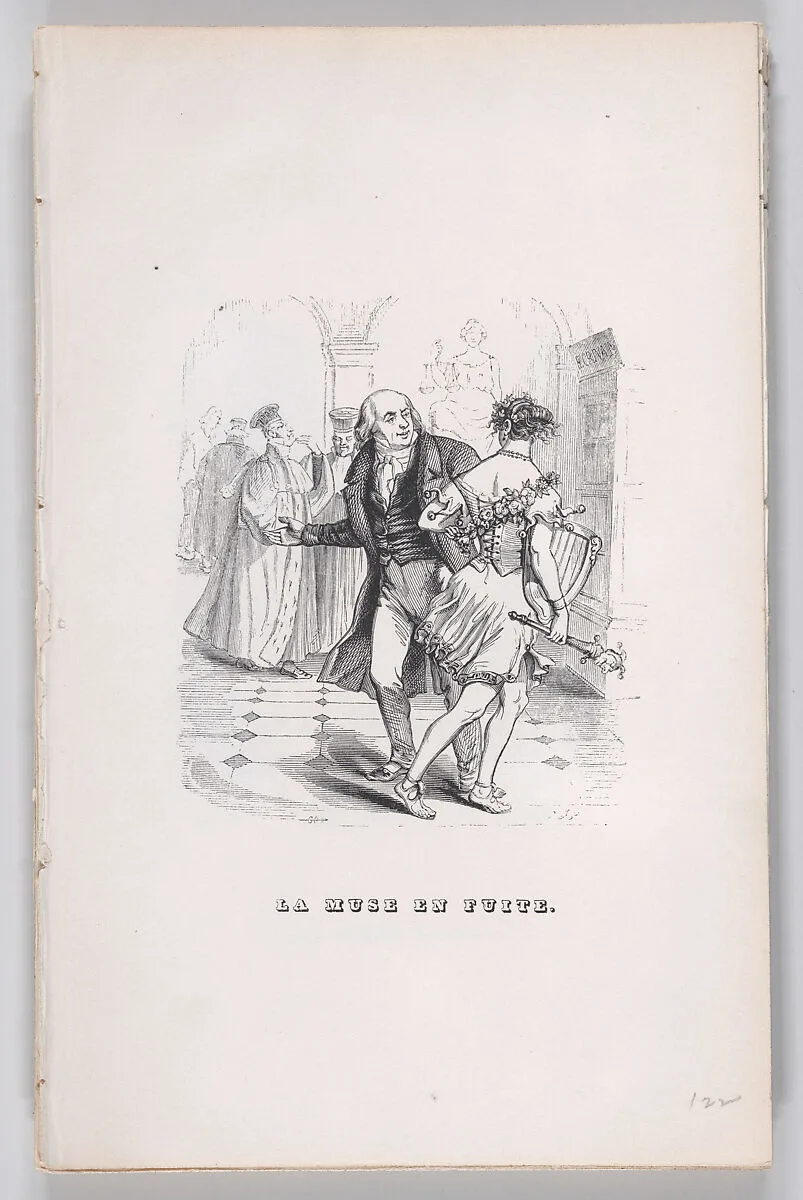 "The Fleeing Muse" from The Complete Works of Béranger — Pierre Jean de Béranger|J. J. Grandville|Fournier & Perrotin