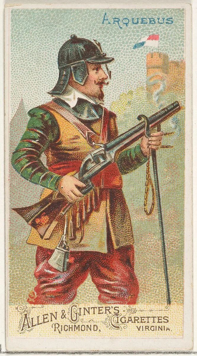 Arquebus, from the Arms of All Nations series (N3) for Allen & Ginter Cigarettes Brands — Allen & Ginter