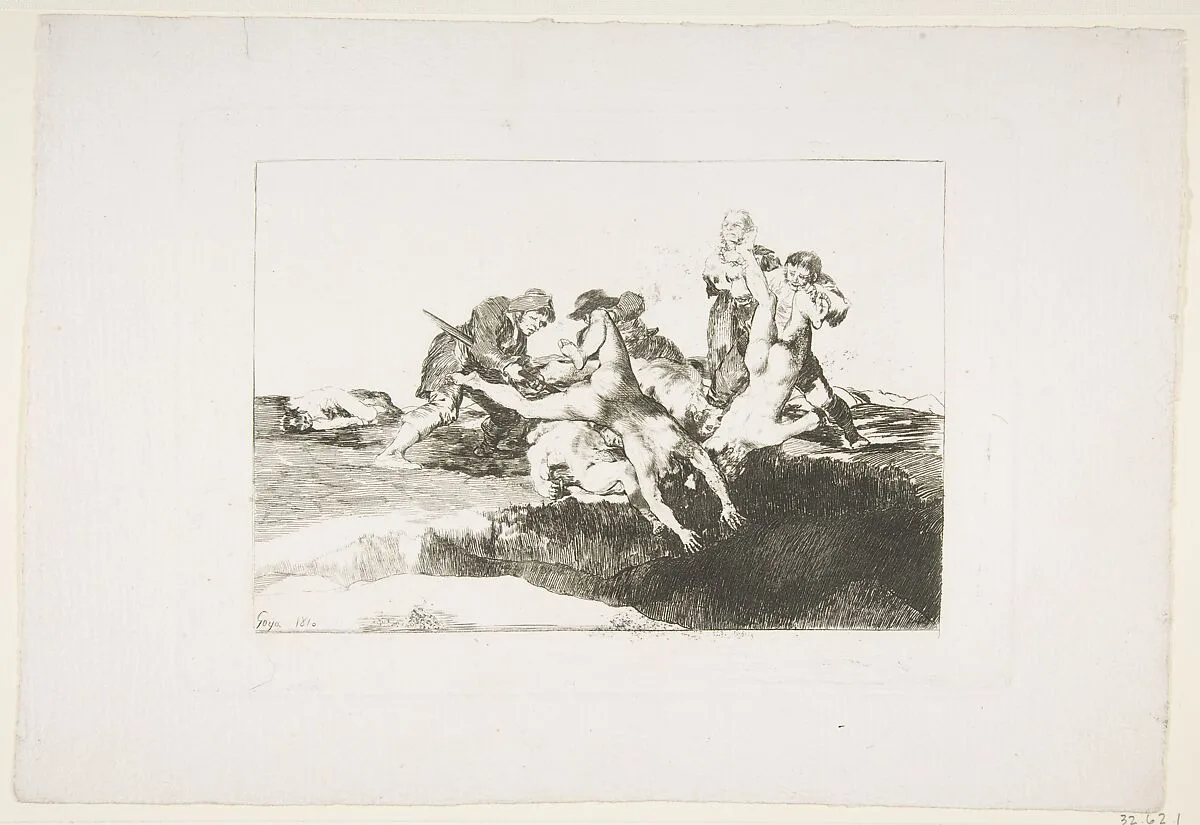 Plate 27 from "The Disasters of War" (Los Desastres de la Guerra): 'Charity' (Caridad) — Goya (Francisco de Goya y Lucientes)
