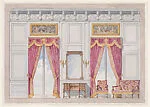 The Breakers: Bedroom for Cornelius Vanderbilt II, design for window wall with furniture — Ogden Codman, Jr.|Ogden Codman, Jr.