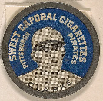 Clarke, Pittsburgh Pirates (blue), from the Domino Discs series (PX7), issued by Kinney Brothers — Kinney Brothers Tobacco Company