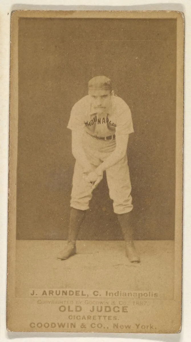 John Thomas "Tug" Arundel, Catcher, Indianapolis, from the Old Judge series (N172) for Old Judge Cigarettes — Goodwin & Company