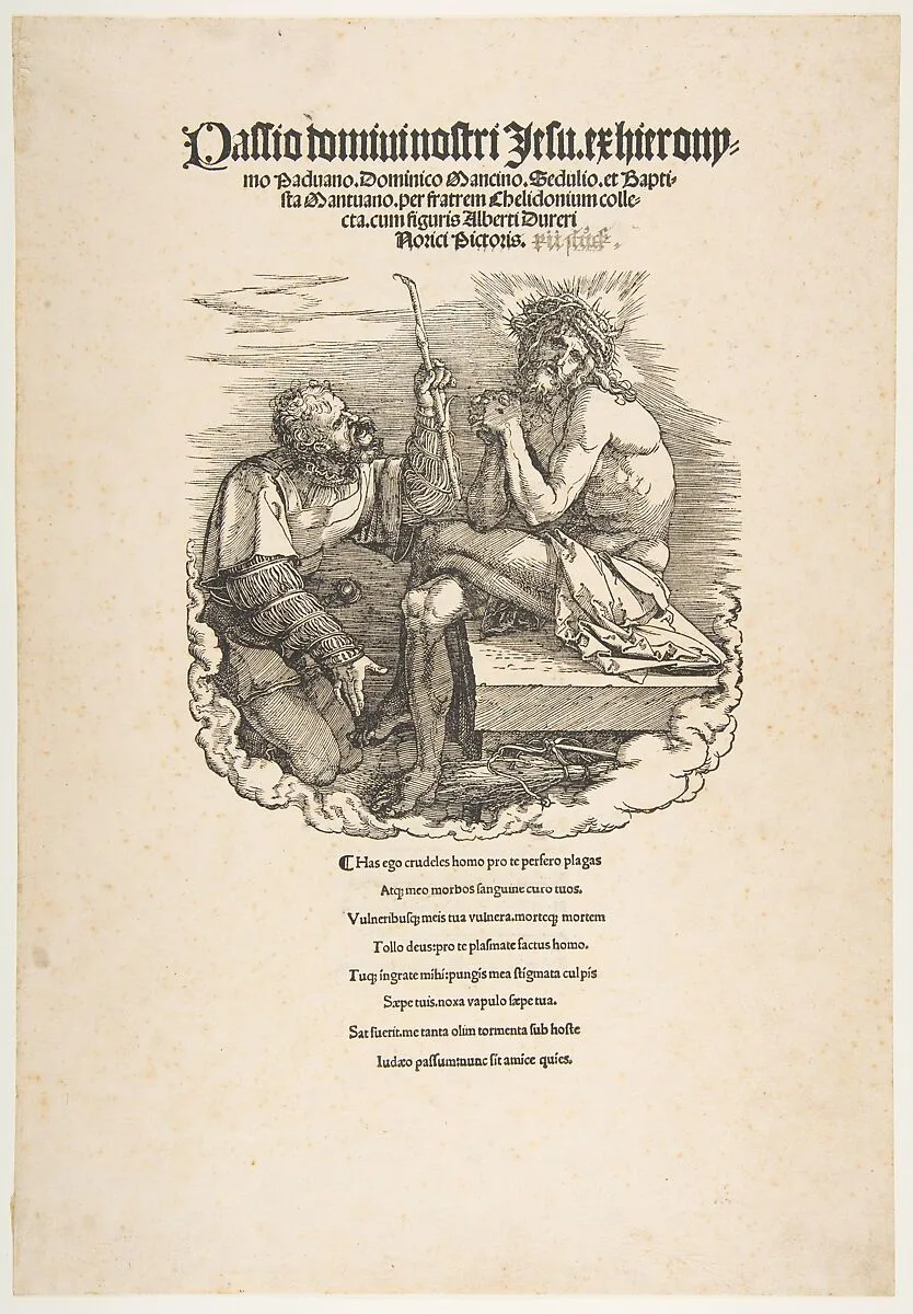 The Man of Sorrows Mocked by a Soldier, title page to "The Large Passion" — Albrecht Dürer