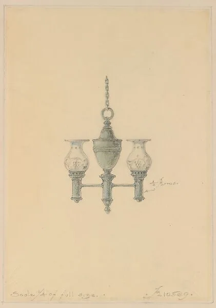 Design for chandelier — Louis C. Tiffany|Tiffany Studios