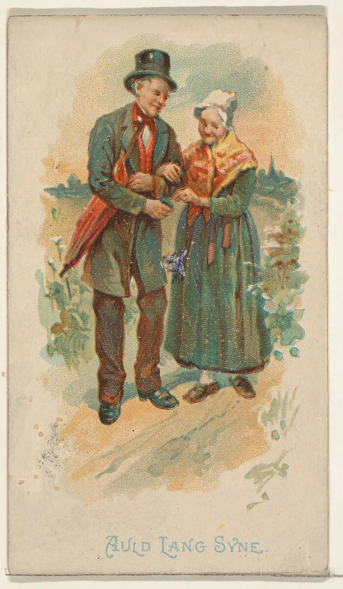 Auld Lang Syne, from the Illustrated Songs series (N116) issued by W. Duke, Sons & Co. to promote Honest Long Cut Tobacco — American Tobacco Company|George S. Harris & Sons|W. Duke, Sons & Co.