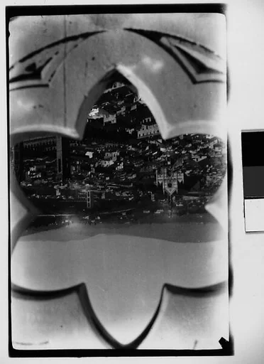 [City View Through Gothic Window of Giotto's Campanile, Florence, Italy]
