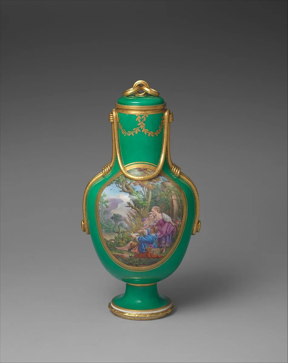 Vase with cover (vase à flacon) (one of a pair) — Sèvres Manufactory|Charles Nicolas Dodin|Charles Buteux|François Boucher