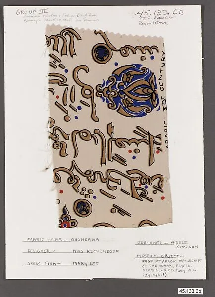 Piece — Fritzi Reckendorf|Onondaga Silk Company, Inc.