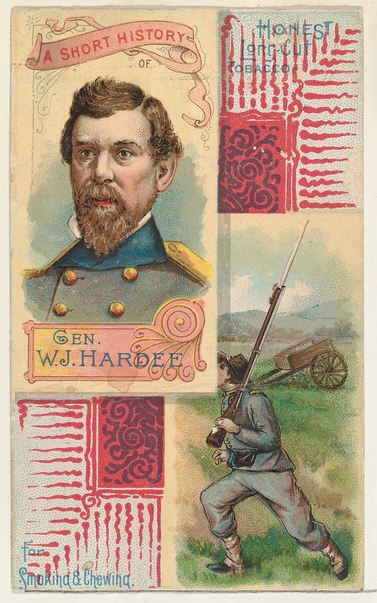 A Short History: General William J. Hardee, from the Histories of Generals series (N114) issued by W. Duke, Sons & Co. to promote Honest Long Cut Smoking and Chewing Tobacco — Knapp & Company|W. Duke, Sons & Co.