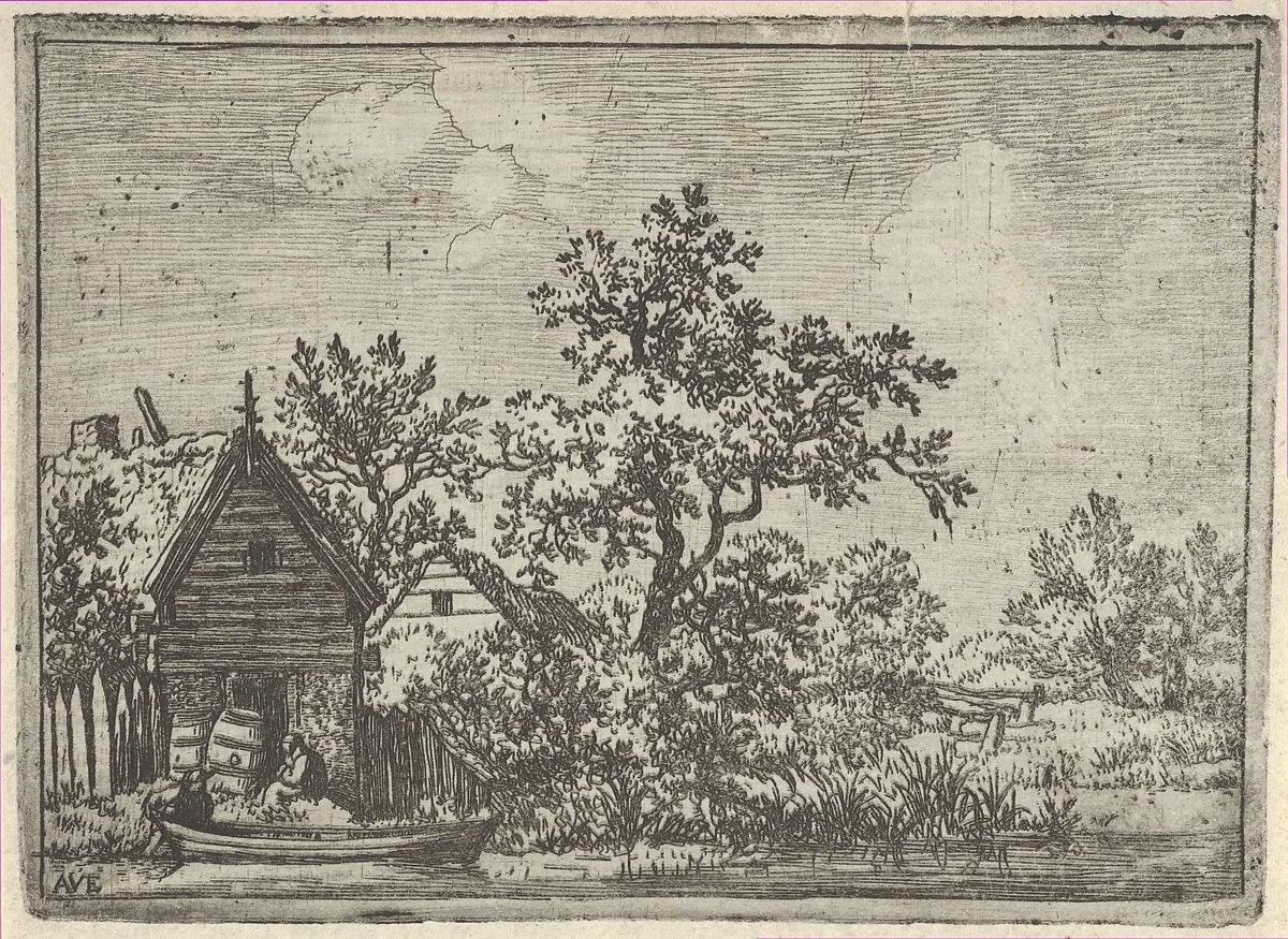 The Two Barrels before a Hut — Allart van Everdingen
