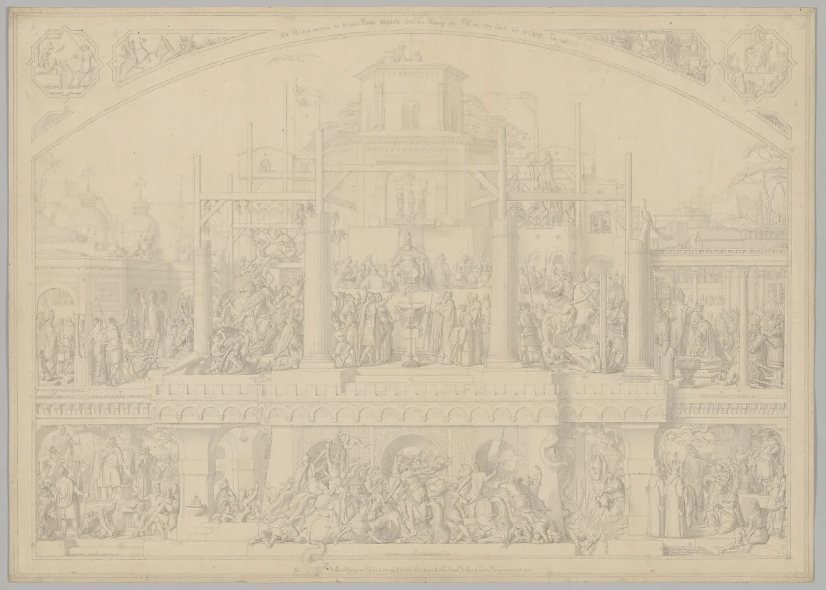Preparatory Drawing for a Print Series on the History of Germany (Die Geschichte des deutschen Volkes in fünfzehn Bildern) — Carl Heinrich Hermann