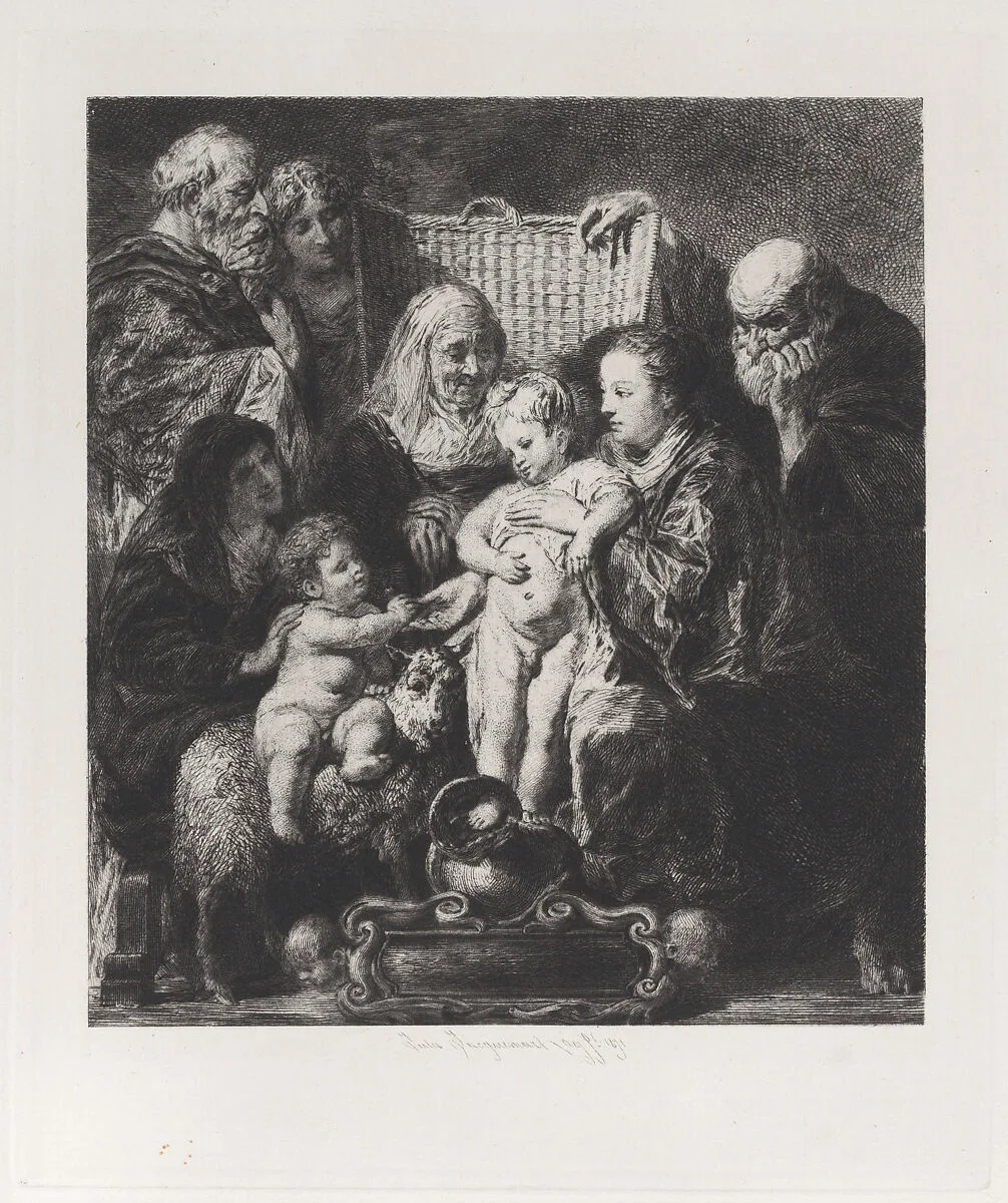 The Holy Family, after Jacob Jordaens — P. & D. Colnaghi & Co.|Jacob Jordaens|Jules-Ferdinand Jacquemart