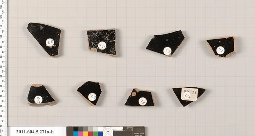 Terracotta fragments of kylikes (drinking cups)