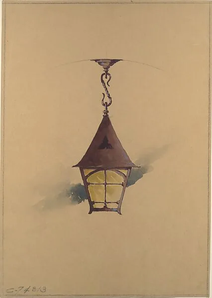 Design for hanging light fixture — Louis C. Tiffany|Tiffany Studios|Tiffany Glass Company|Tiffany Glass and Decorating Company