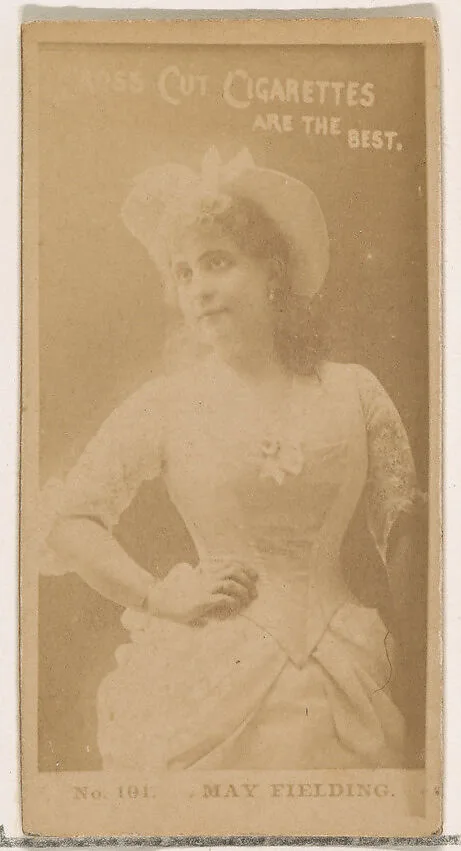 Card Number 101, May Fielding, from the Actors and Actresses series (N145-2) issued by Duke Sons & Co. to promote Cross Cut Cigarettes — W. Duke, Sons & Co.