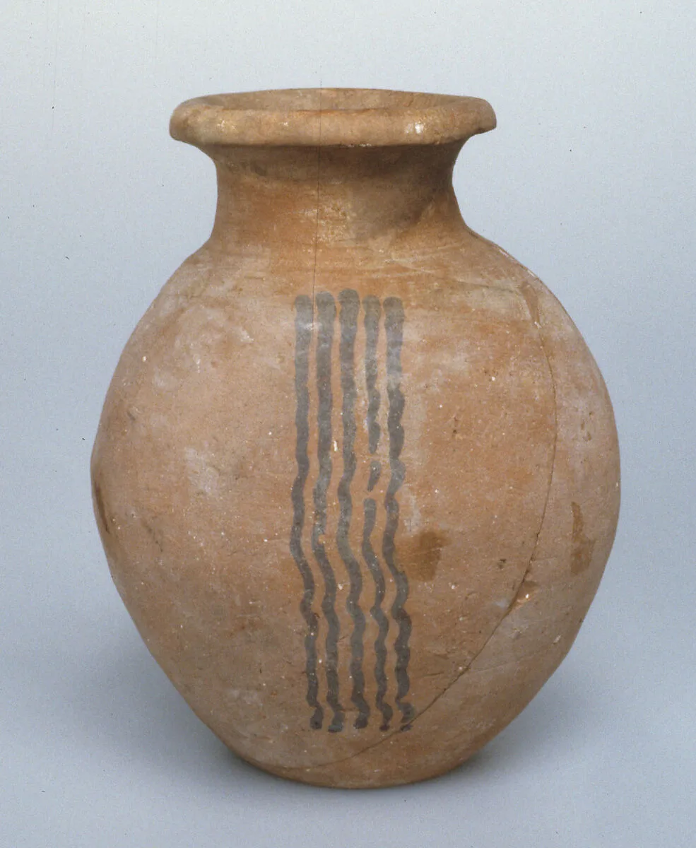 Late ware jar with wavy painted decoration — Unknown