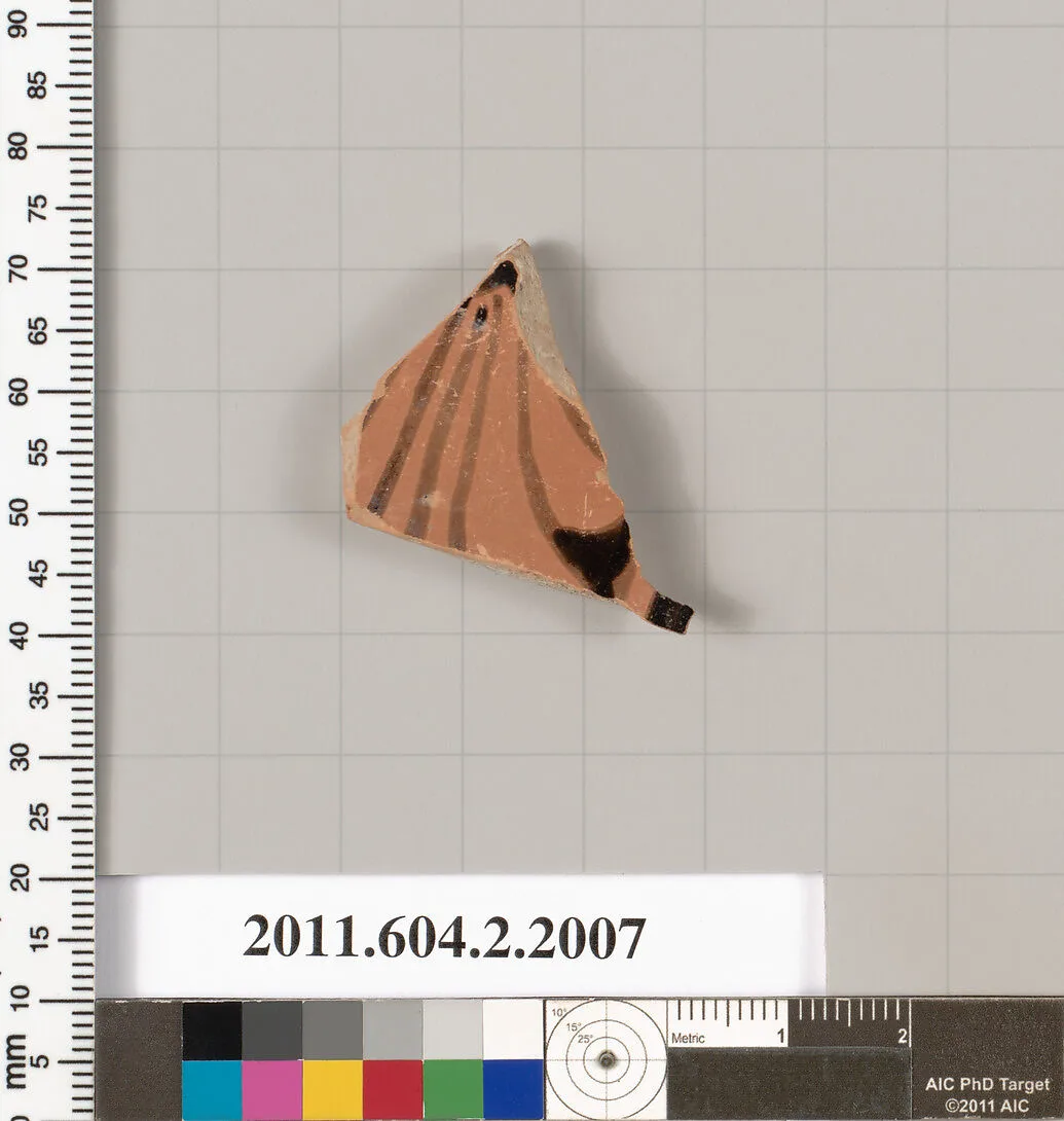 Terracotta fragment of a pot; unglazed on the inside — Unknown