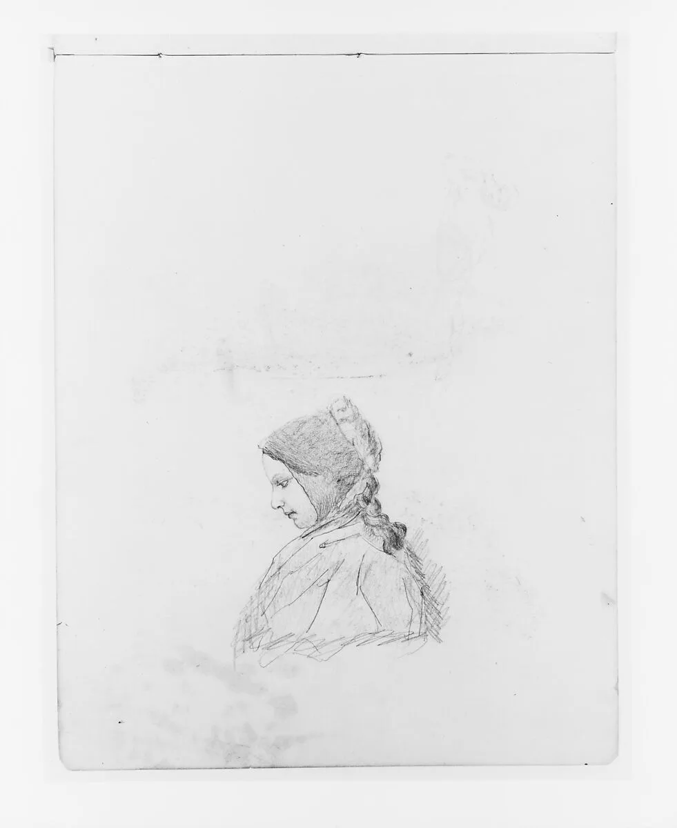 Profile Sketch of Young Girl (from Sketchbook) — John Quincy Adams Ward