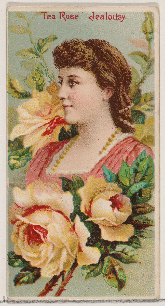 Tea Rose: Jealousy, from the series Floral Beauties and Language of Flowers (N75) for Duke brand cigarettes — Donaldson Brothers|American Tobacco Company