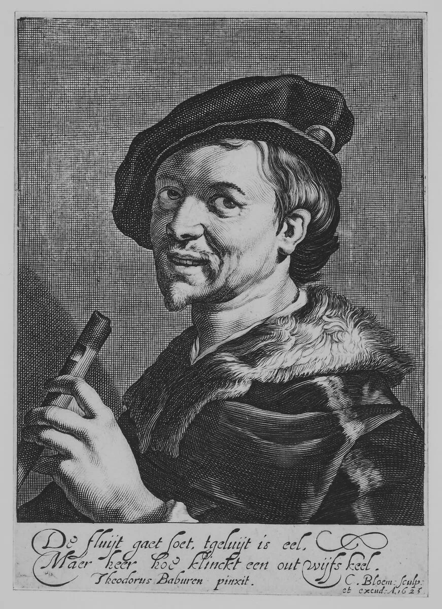 The Man with the Flute — Cornelis Bloemaert