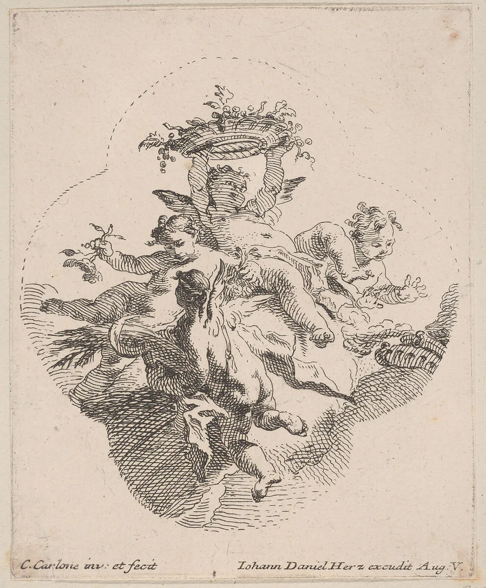 Putti holding flowers — Carlo Innocenzo Carloni|Johann Daniel Herz the Elder