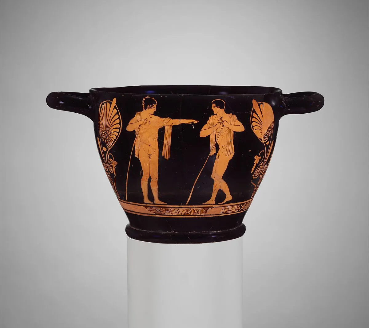 Terracotta skyphos (deep drinking cup) — Painter of London E 777
