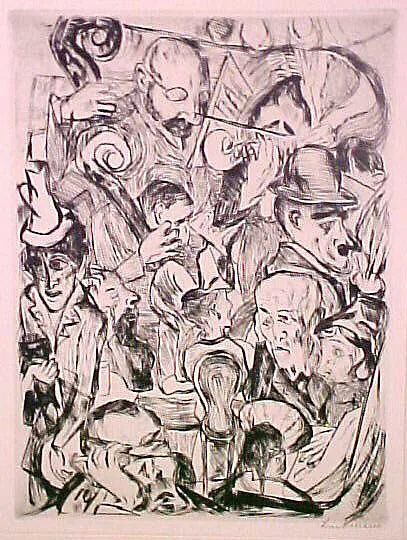Café Music, from the portfolio ¦Faces¦ — Max Beckmann|Marées Gesellschaft, R. Piper & Co.