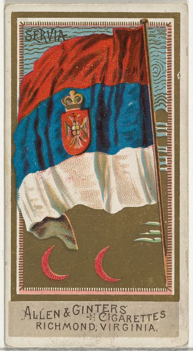 Serbia, from Flags of All Nations, Series 2 (N10) for Allen & Ginter Cigarettes Brands — Allen & Ginter
