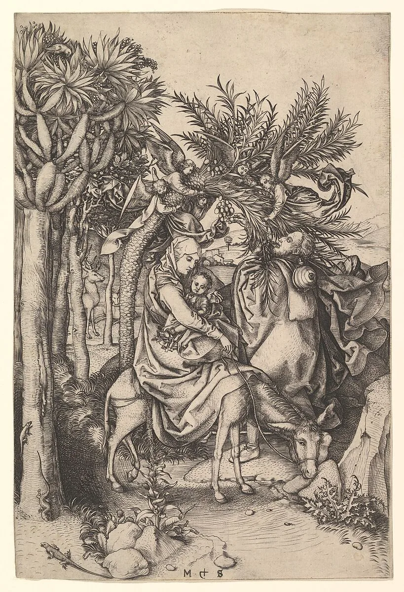 Rest on the Flight into Egypt — Martin Schongauer
