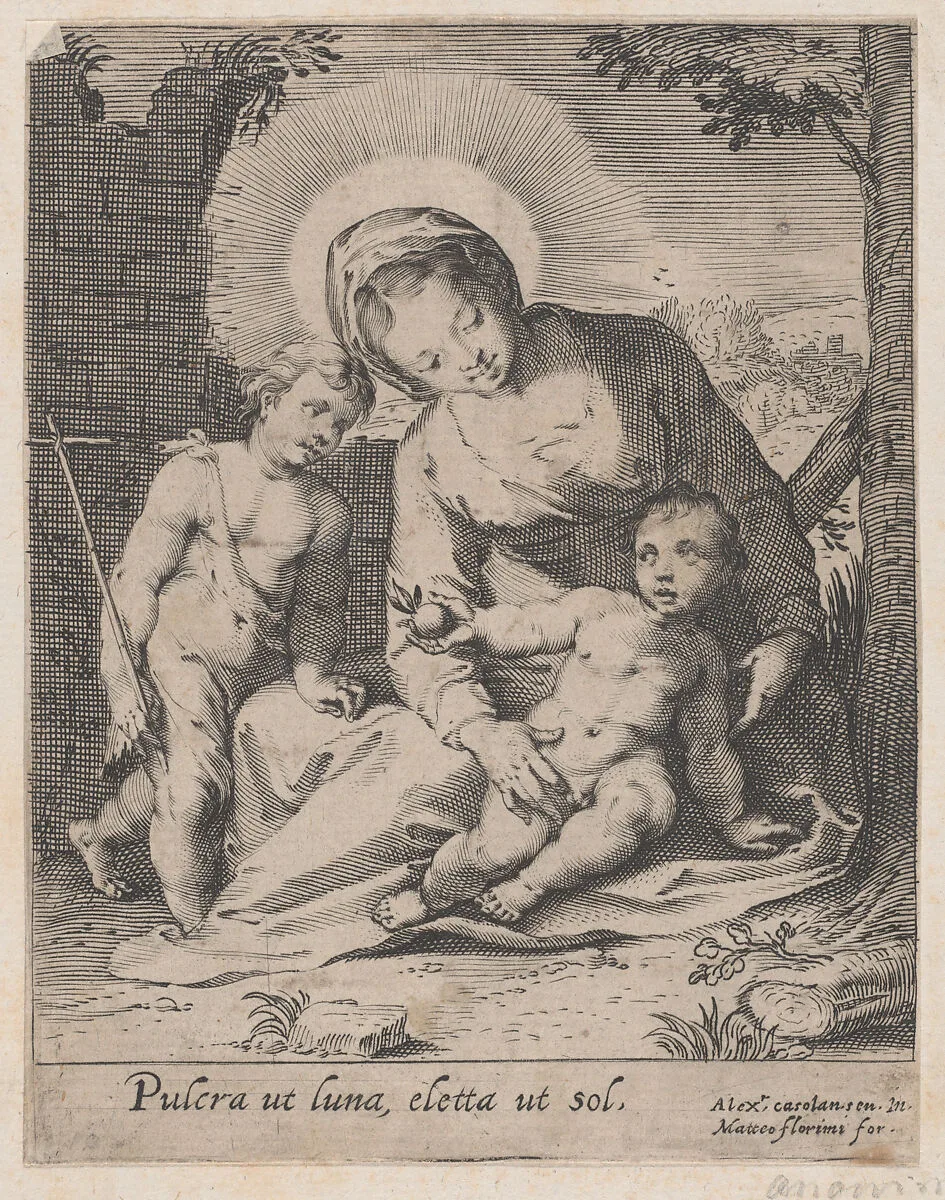 Virgin and Child with the infant Saint John the Baptist — Anonymous|Matteo Florimi|Alessandro Casolani della Torre