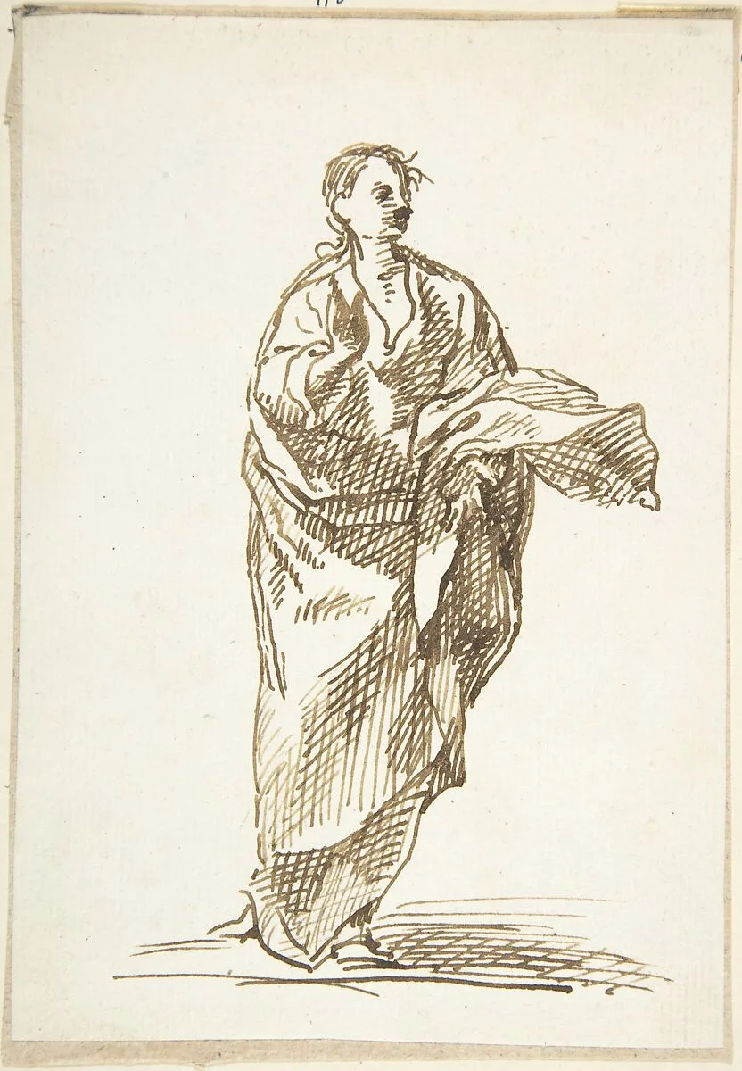 Standing Male Saint (an Apostle?) — Anonymous, Spanish, School of Seville, 17th century|Pedro Duque Cornejo