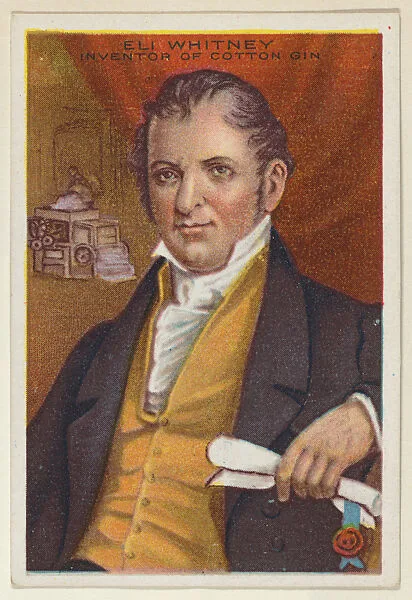 Eli Whitney, Inventor of the Cotton Gin, from the "Heroes of History" series (T68), issued with Miners Extra Smoking Tobacco, Natural Leaf Scrap, and Royal Bengals Little Cigars — Royal Bengals Little Cigars|Eli Whitney