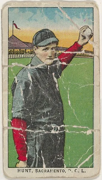 Hunt, Sacramento, Pacific Coast League, from the "Obak Baseball Players" set (T212), issued by the American Tobacco Company to promote Obak Mouthpiece Cigarettes — American Tobacco Company