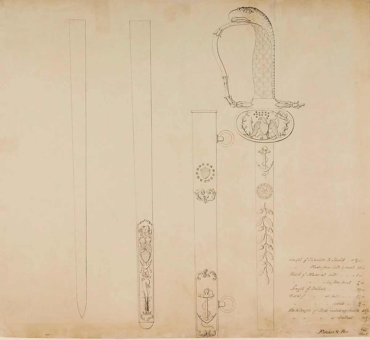 Design for an Officer's Sword — Thomas Fletcher