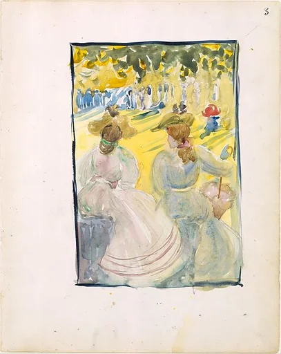 Large Boston Public Garden Sketchbook: Two women sitting in a park