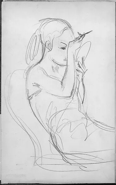 Javanese Dancer Applying Make-up (from Sketchbook of Javanese Dancers) — John Singer Sargent