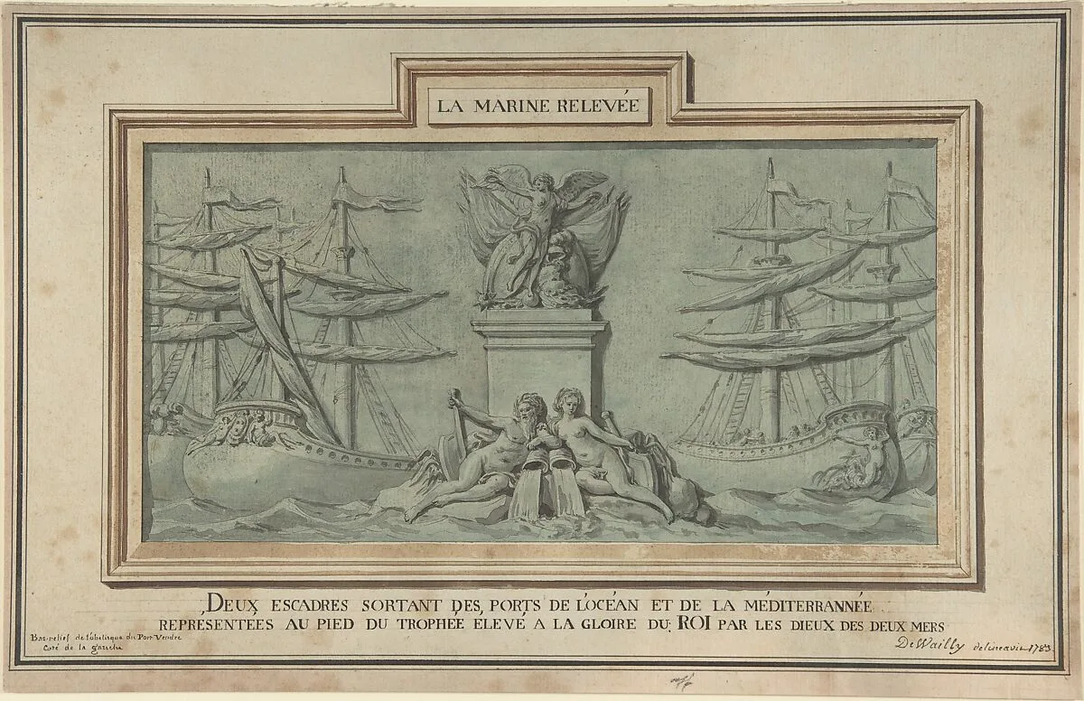 Study for Decoration of the Obelisk at Port-Vendres — Charles de Wailly